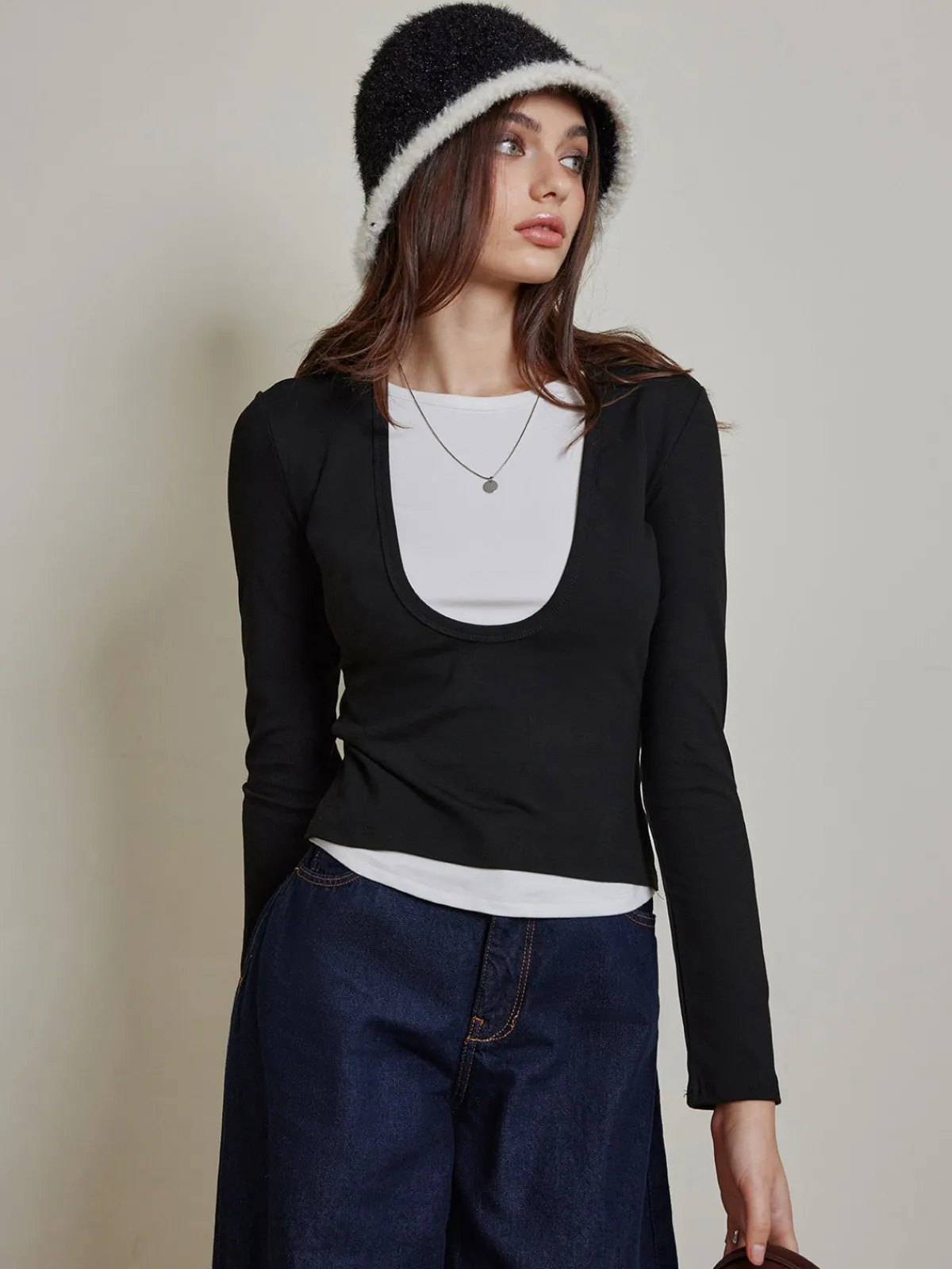 Discount 2 in 1 Color Block Jersey Top T-shirts|Tops