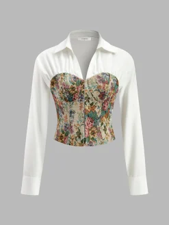 Discount 2 in 1 Jacquard Polo Shirt Blouses & Shirts|Tops
