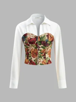 Discount 2 in 1 Jacquard Polo Shirt Blouses & Shirts|Tops