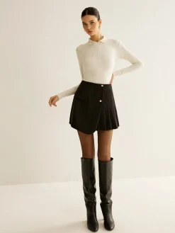 Sale Asymmetrical Pleated Zipper Skirt Skirts|Matching Sets