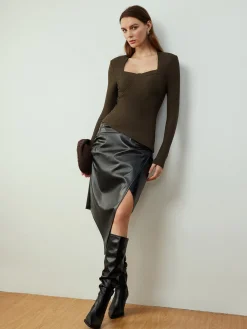Discount Asymmetrical Skinny Blouse Blouses & Shirts|Tops