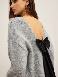 Outlet Backless Bow Shift Sweater Sweater Tops|Sweaters & Cardigans
