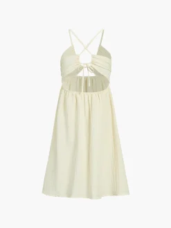 New Backless Criss Cross Split Midi Dress White Dresses|Black Dresses