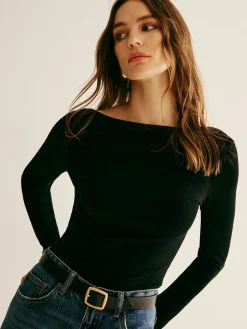 Outlet Backless Long Sleeve Tie T-Shirt T-shirts|Tops