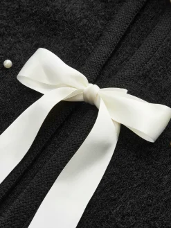 Online Beaded Decor Bow Knit Top Sweater Tops|Sweaters & Cardigans