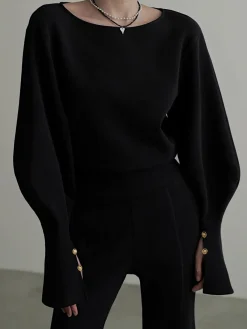 Clearance Bell Sleeve Cinched Sweatshirt Sweatshirts & Hoodies|Tops