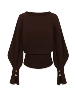 Clearance Bell Sleeve Cinched Sweatshirt Sweatshirts & Hoodies|Tops