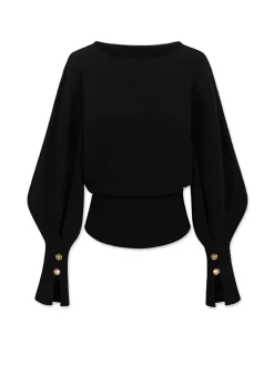 Bell Sleeve Cinched Sweatshirt Sweatshirts & Hoodies|Tops