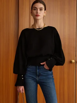 Bell Sleeve Cinched Sweatshirt Sweatshirts & Hoodies|Tops