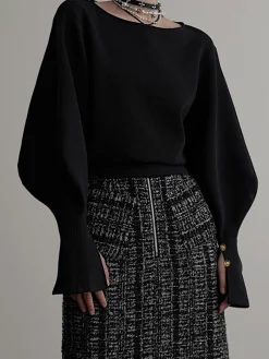 Bell Sleeve Cinched Sweatshirt Sweatshirts & Hoodies|Tops