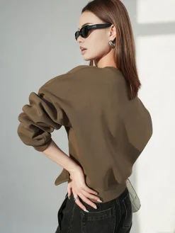Best Belted Short Sweatshirt Sweatshirts & Hoodies|Tops