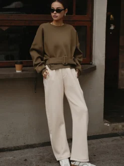 Sale Belted Short Sweatshirt Sweatshirts & Hoodies|Tops