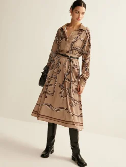 New Boheme Printed Midi Skirt Without Belt Skirts|Matching Sets