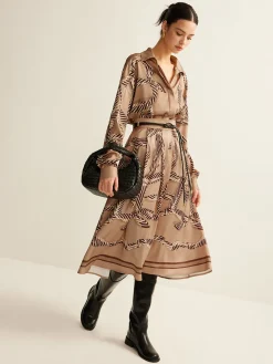 New Boheme Printed Midi Skirt Without Belt Skirts|Matching Sets