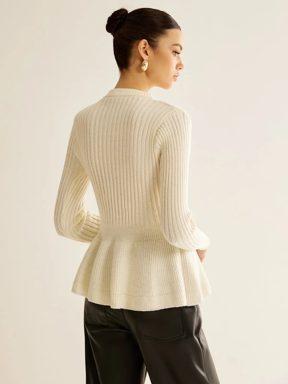 New Bow Decor Ruffle Knit Top Sweater Tops|Sweaters & Cardigans