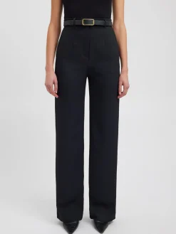 Online Business Casual Pockets Straight Pants Pants|Bottoms