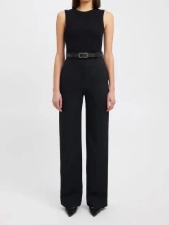 Online Business Casual Pockets Straight Pants Pants|Bottoms