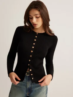 Hot Button Down Skinny Knit Top Sweater Tops|Sweaters & Cardigans