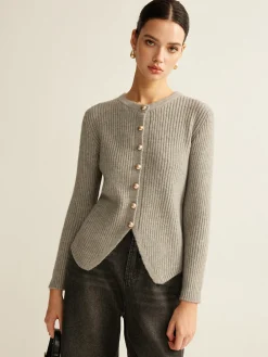 Discount Button Down Split Cardigan Cardigans|Sweaters & Cardigans