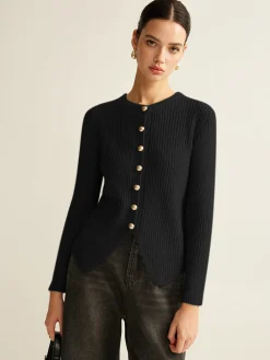 Discount Button Down Split Cardigan Cardigans|Sweaters & Cardigans