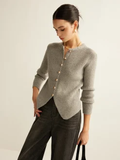 Discount Button Down Split Cardigan Cardigans|Sweaters & Cardigans
