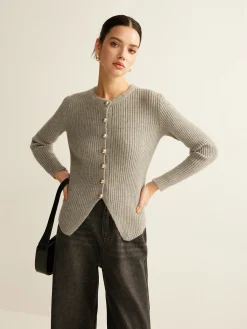 Discount Button Down Split Cardigan Cardigans|Sweaters & Cardigans
