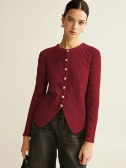 Discount Button Down Split Cardigan Cardigans|Sweaters & Cardigans