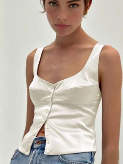 Discount Casual Button-Front Tank Top Tank Tops & Camis|Tops