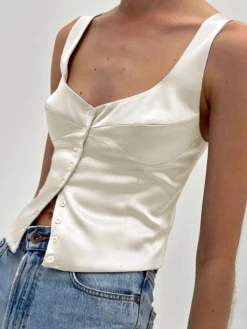 Discount Casual Button-Front Tank Top Tank Tops & Camis|Tops