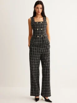 Outlet Casual Checked Tweed Pants Pants|Matching Sets