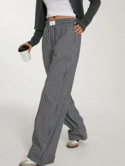 Casual Striped Wide Leg Pants Wide Leg|Pants