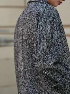 Outlet Chevron Pockets Long Coat Outerwear|Coats