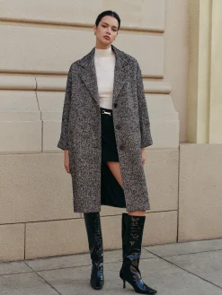 Outlet Chevron Pockets Long Coat Outerwear|Coats
