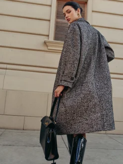Outlet Chevron Pockets Long Coat Outerwear|Coats