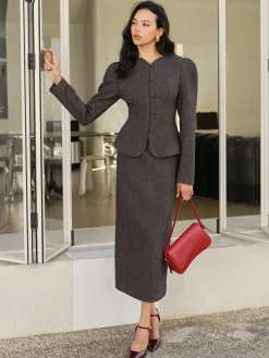 Clearance Chevron Split Pockets Skirt Skirts|Matching Sets
