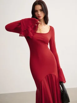 Online Chiffon Hem Slim Panel Dress Casual Dresses|Cocktail & Party Dresses