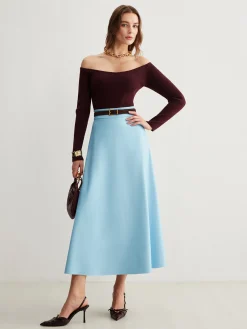 Clearance Cold-Shoulder Skinny Sweater Sweater Tops|Sweaters & Cardigans