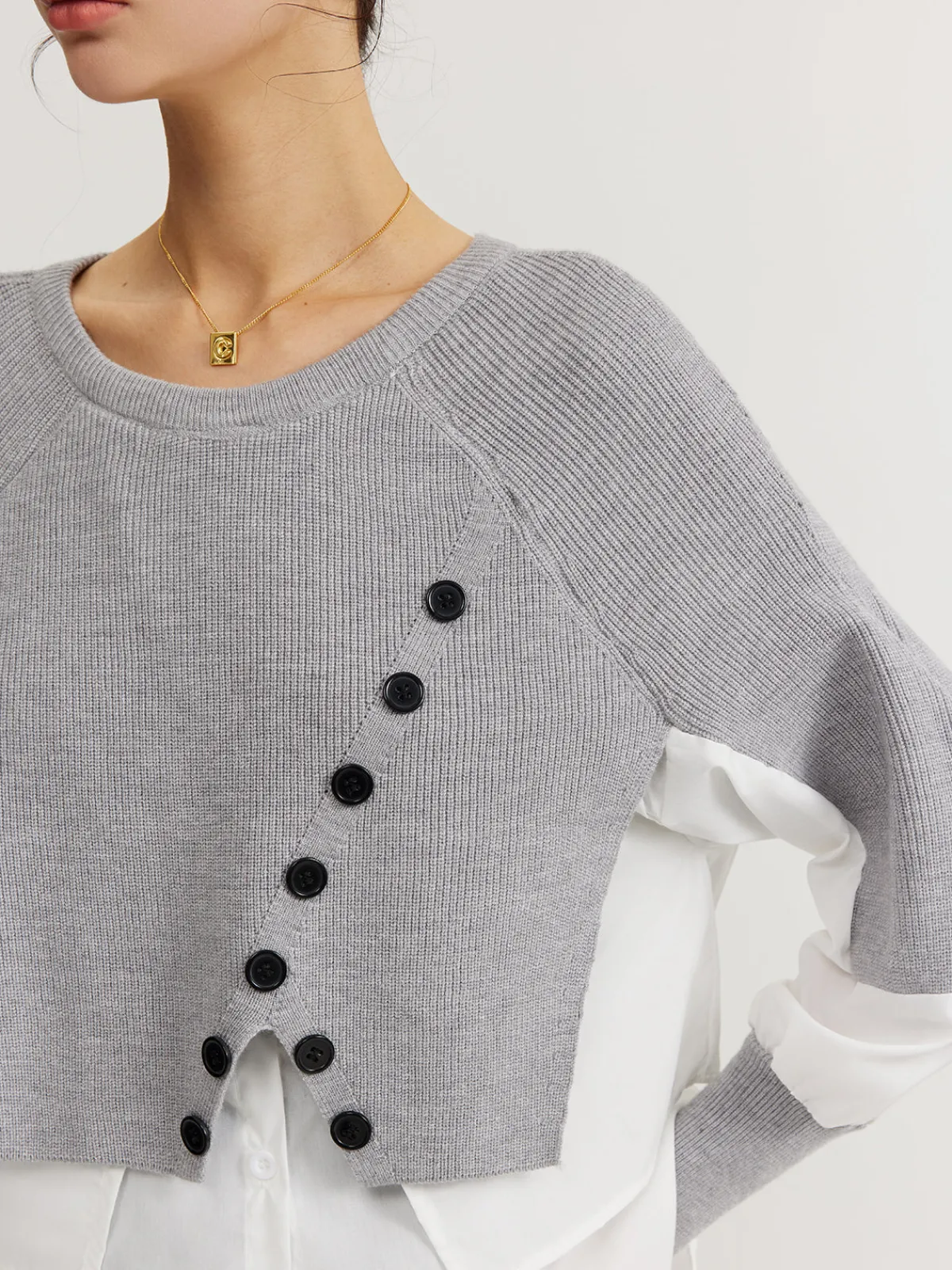 Outlet Color Block Panel Knit Top Sweater Tops|Sweaters & Cardigans