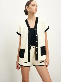 Sale Contrast Binding Pockets Shorts Shorts|Matching Sets