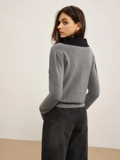 Clearance Contrast Collar Slim Button Cardigan Cardigans|Sweaters & Cardigans