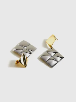 Clearance Contrast Color Square Pendant Earrings Earrings|Accessories
