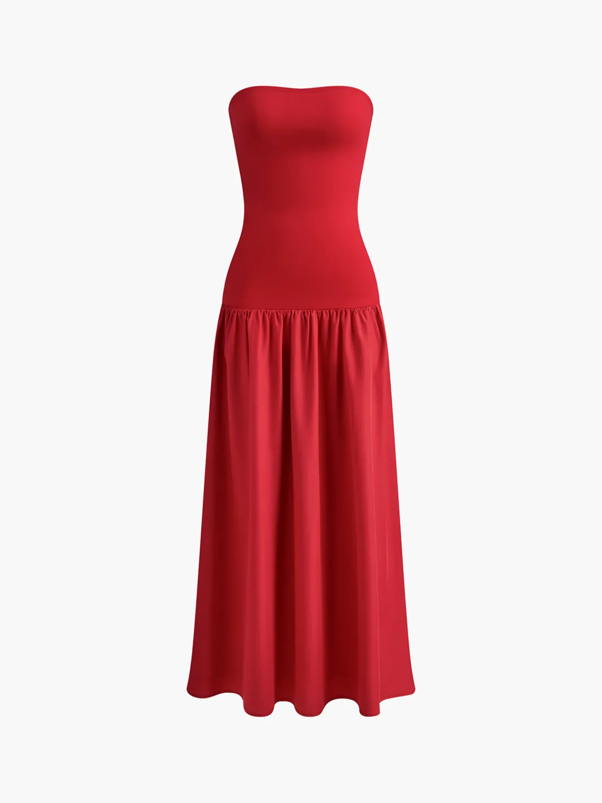 Clearance Contrast Color Tube Long Dress Casual Dresses|Work Dresses