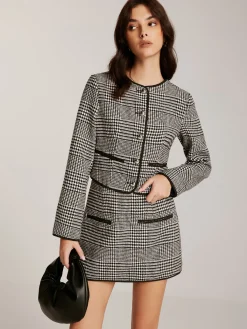 Clearance Contrast Trim Plaid Zipper Shorts Shorts|Matching Sets