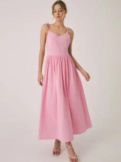 Online Cotton & Linen Backless Long Dress Casual Dresses|Summer Dresses