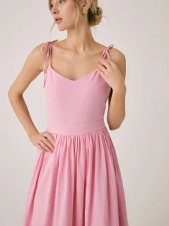 Online Cotton & Linen Backless Long Dress Casual Dresses|Summer Dresses