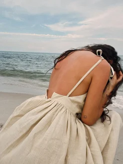 New Cotton & Linen Backless Long Dress Casual Dresses|Summer Dresses