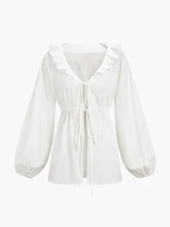 Hot Cotton & Linen Cowgirl Melody Two Piece Shorts Set Shorts Sets|Long Sleeve Sets