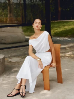 New Cotton & Linen Solid Maxi Skirt Skirts|Matching Sets