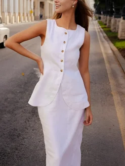 Outlet Cotton Blends Skirt Set Skirt Sets|Long Sleeve Sets