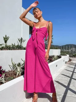 Outlet Cotton Twist Detail Jumpsuit Black Dresses|Jumpsuits & Rompers
